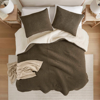 Thumbnail 4: Madison Park Riordan Texture Knit Chenille Comforter Set  
