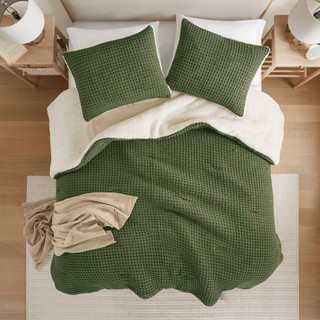 Thumbnail 7: Madison Park Riordan Texture Knit Chenille Comforter Set  