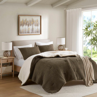 Thumbnail 2: Madison Park Riordan Texture Knit Chenille Comforter Set  