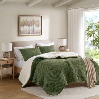 Thumbnail 2: Madison Park Riordan Texture Knit Chenille Comforter Set  