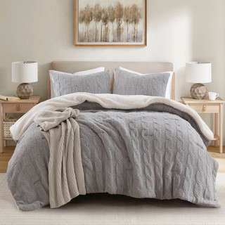Thumbnail 9: Madison Park Riordan Texture Knit Chenille Comforter Set  
