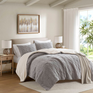 Thumbnail 3: Madison Park Riordan Texture Knit Chenille Comforter Set  