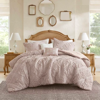 Thumbnail 6: Madison Park Mona 5 Pc Sculpted Jacquard Comforter Set 