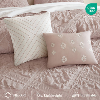 Thumbnail 10: Madison Park Mona 5 Pc Sculpted Jacquard Comforter Set 