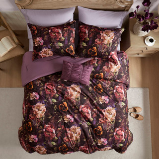 Thumbnail 5: Madison Park Seraphina 4 Pc Velvet Floral Comforter Set 