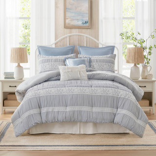 Thumbnail 5: Madison Park Perryn 7 Pc Jacquard Comforter Set  