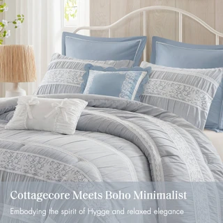 Thumbnail 4: Madison Park Perryn 7 Pc Jacquard Comforter Set  