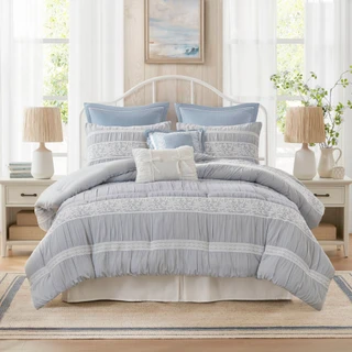 Thumbnail 5: Madison Park Perryn 7 Pc Jacquard Comforter Set  