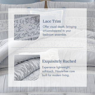 Thumbnail 7: Madison Park Perryn 7 Pc Jacquard Comforter Set  