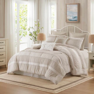 Thumbnail 2: Madison Park Perryn 7 Pc Jacquard Comforter Set  