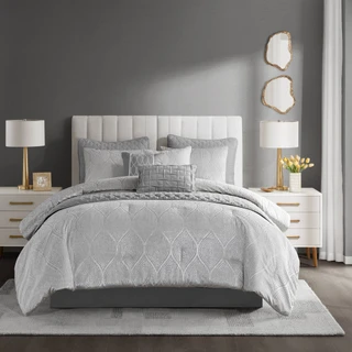 Thumbnail 4: Madison Park Nocturne 10 Pc Jacquard Comforter Set 