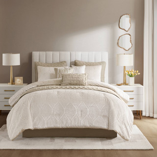 Thumbnail 5: Madison Park Nocturne 10 Pc Jacquard Comforter Set 