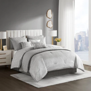 Thumbnail 1: Madison Park Nocturne 10 Pc Jacquard Comforter Set 