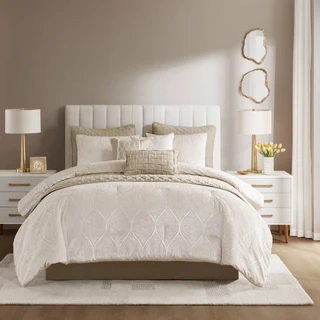 Thumbnail 10: Madison Park Nocturne 10 Pc Jacquard Comforter Set 