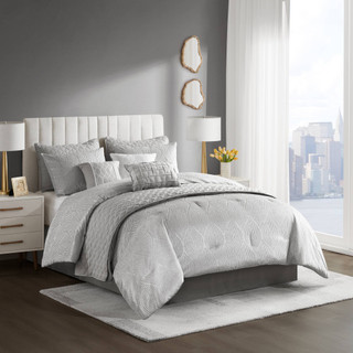 Thumbnail 3: Madison Park Nocturne 10 Pc Jacquard Comforter Set 