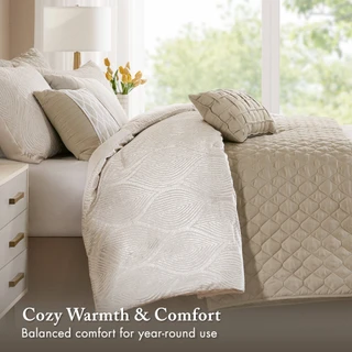 Thumbnail 12: Madison Park Nocturne 10 Pc Jacquard Comforter Set 