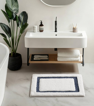 Thumbnail 4: Madison Park Roan Border Tufted Bath Rug 