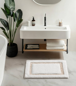 Thumbnail 2: Madison Park Roan Border Tufted Bath Rug 