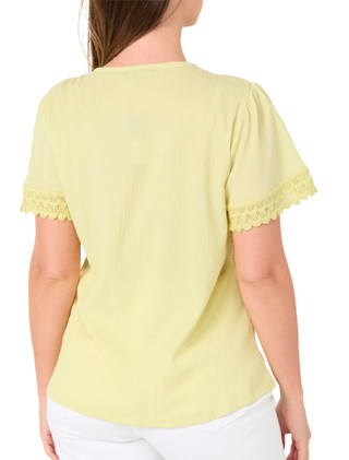 Thumbnail 2: ADRIENNE VITTADINI Women's Textured Crochet Trim Top 