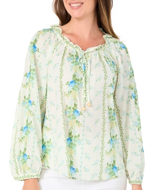 Thumbnail 1: FIGUEROA & FLOWER Women's Long Sleeve Clip Dot Top 