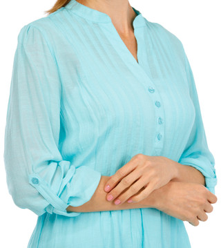 Thumbnail 2: Zac & Rachel Women's 3/4 Sleeve Pleated Top 