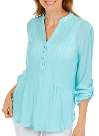 Thumbnail 1: Zac & Rachel Women's 3/4 Sleeve Pleated Top 