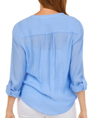 Thumbnail 2: Zac & Rachel Women's Tie Hem Button Front Top 