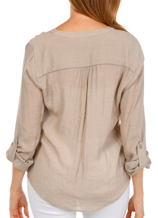 Thumbnail 2: Zac & Rachel Women's Tie Hem Button Front Top 