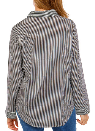 Thumbnail 2: Hester & Orchard Women's Long Sleeve Striped Embroidered Flower Top 