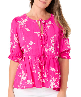 Thumbnail 1: Counterparts Women's Crinkle Bubble Sleeve Top 