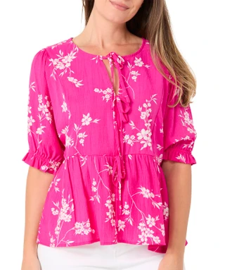Thumbnail 1: Counterparts Women's Crinkle Bubble Sleeve Top 