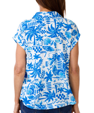 Thumbnail 3: Kathy Ireland Women's Short Sleeve Button Front Camp Top 