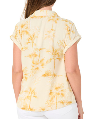 Thumbnail 2: Kathy Ireland Women's Short Sleeve Button Front Camp Top 