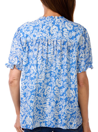 Thumbnail 2: Gemma + Jane Women's Short Sleeve Ruffle Neck Top 