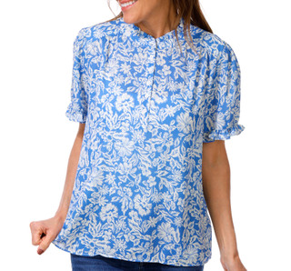 Thumbnail 1: Gemma + Jane Women's Short Sleeve Ruffle Neck Top 