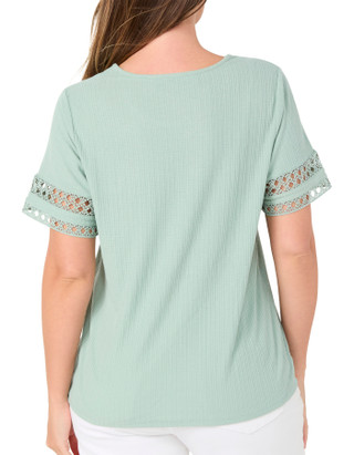 Thumbnail 2: Love Scarlett Women's Short Sleeve Circle Crochet Top 