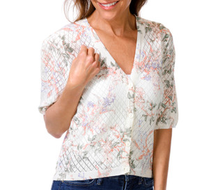 Thumbnail 1: Ellen Tracy Women's Short Sleeve Button Front Cardigan 