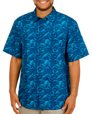 Thumbnail 2: Guy Harvey Men's Short Sleeve Button Down Shirt 