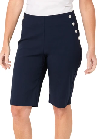 Thumbnail 1: Zac & Rachel Women's Sailor Button Bermuda Shorts 