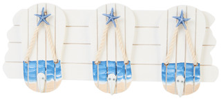 Thumbnail 1: JD YEATTS Coastal Wooden Flip Flops Wall Hooks 