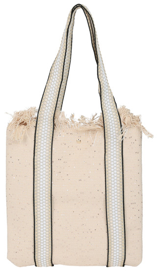 Thumbnail 1: Catherine Malandrino Sequined Canvas Snap Tote with Guitar Strap Handles 