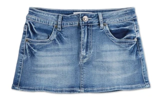 Thumbnail 1: Good In Blue  Juniors Denim Mini Skirt  