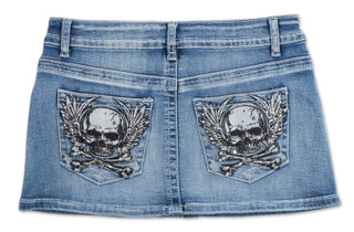 Thumbnail 4: Good In Blue  Juniors Denim Mini Skirt  