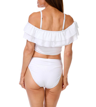 Thumbnail 2: Tahari Women's 2 Piece Ruffle Top Bikini Swimsuit 