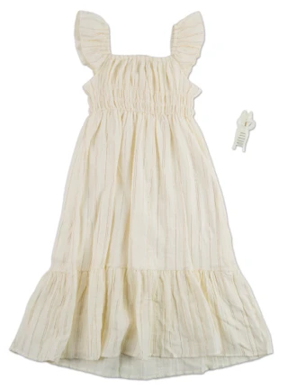 Thumbnail 2: Derek Heart Girls 2 Pc Dress & Hair Clip Set  