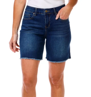 Thumbnail 1: Bleu Petite Raw Hem Denim Shorts 