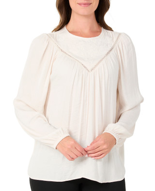 Thumbnail 1: Philosophy Women's Embroidered Crochet Trim Top 