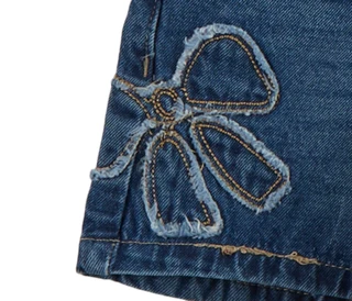 Thumbnail 3: Jessica Simpson Big Girls Bow Emma Denim Shorts 