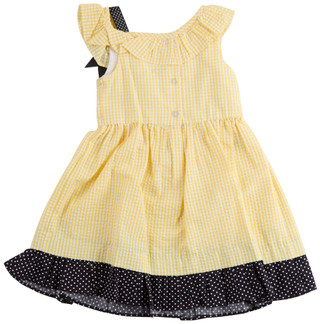 Thumbnail 2: Rare Editions Little Girls Gingham Bee Print Dress 