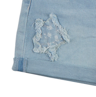 Thumbnail 3: YMI Big Girls Star Patches Denim Shorts 